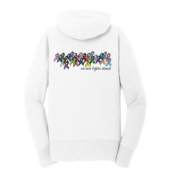 No One Fights Alone® Ladies Multicolored Ribbon Full Zip Hoodie - Image 3