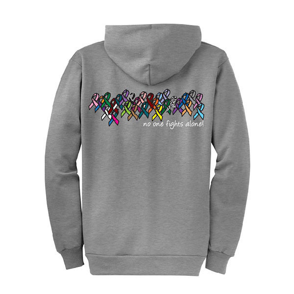 No One Fights Alone® Unisex Multicolored Ribbon Full Zip Hoodie - Image 6