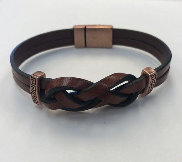 Double Ribbon Leather Cancer Bracelet